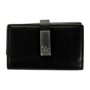 Gucci Key & Card Holder Black Leather Authentic Vintage Unisex